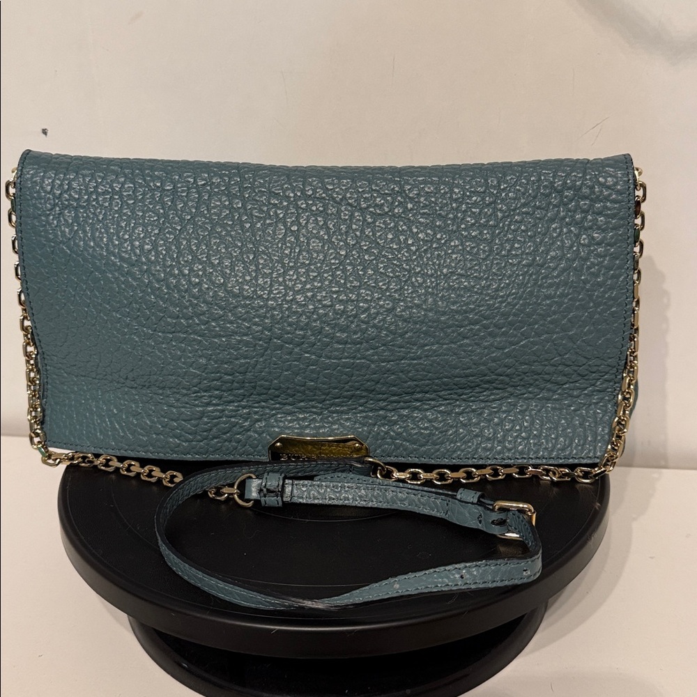 Burberry Textured Blue Leather Clutch - Picture 4 of 11
